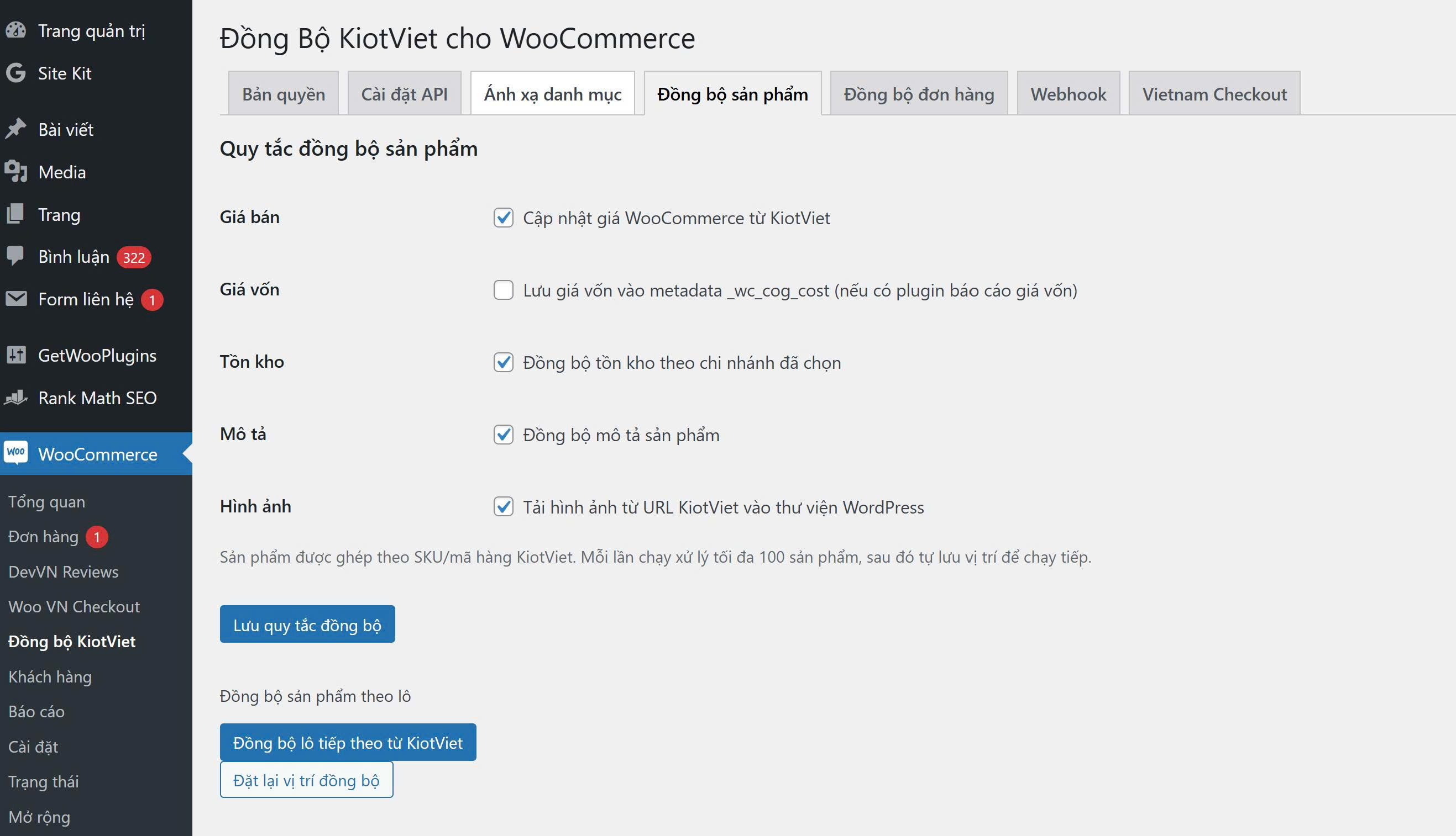 Plugin WordPress đồng bộ KiotViet cho WooCommerce - ảnh 3