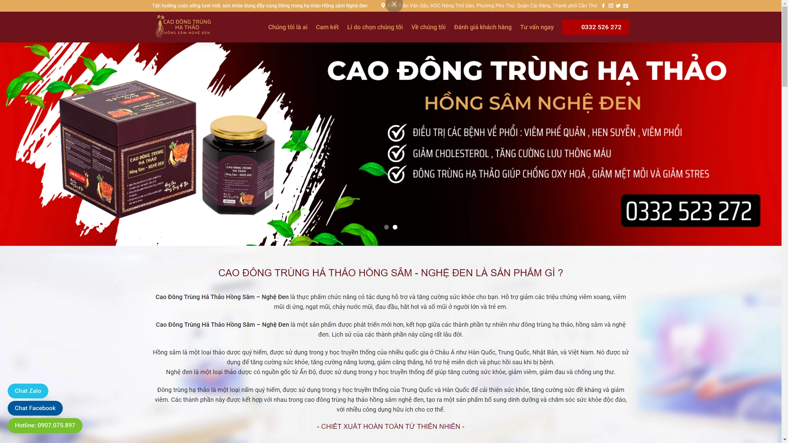 Website Cao Đông Trùng Hạ Thảo
