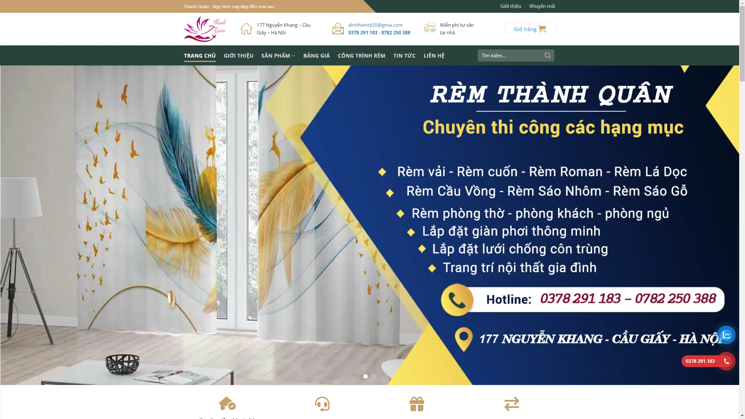 Mẫu Website Kinh Doanh Rèm Cửa Chuẩn SEO