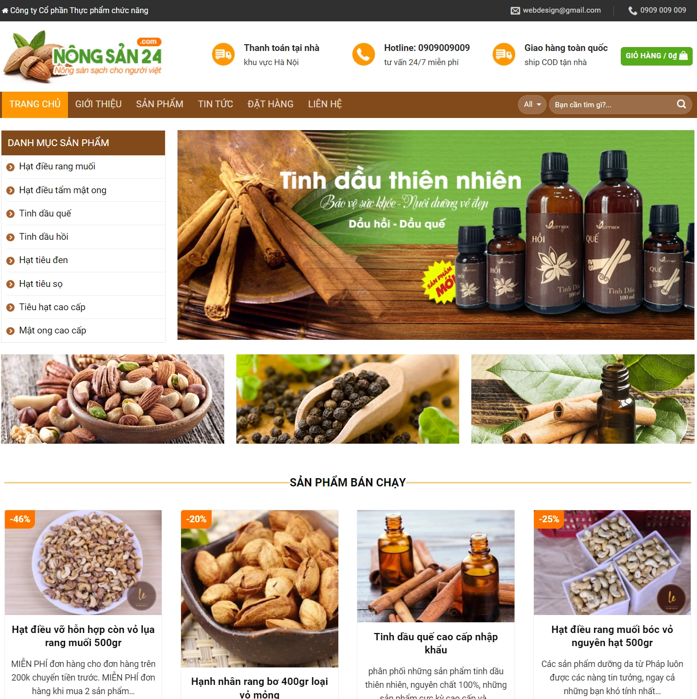 Mẫu Giao Diện Website Bán Hạt Điều
