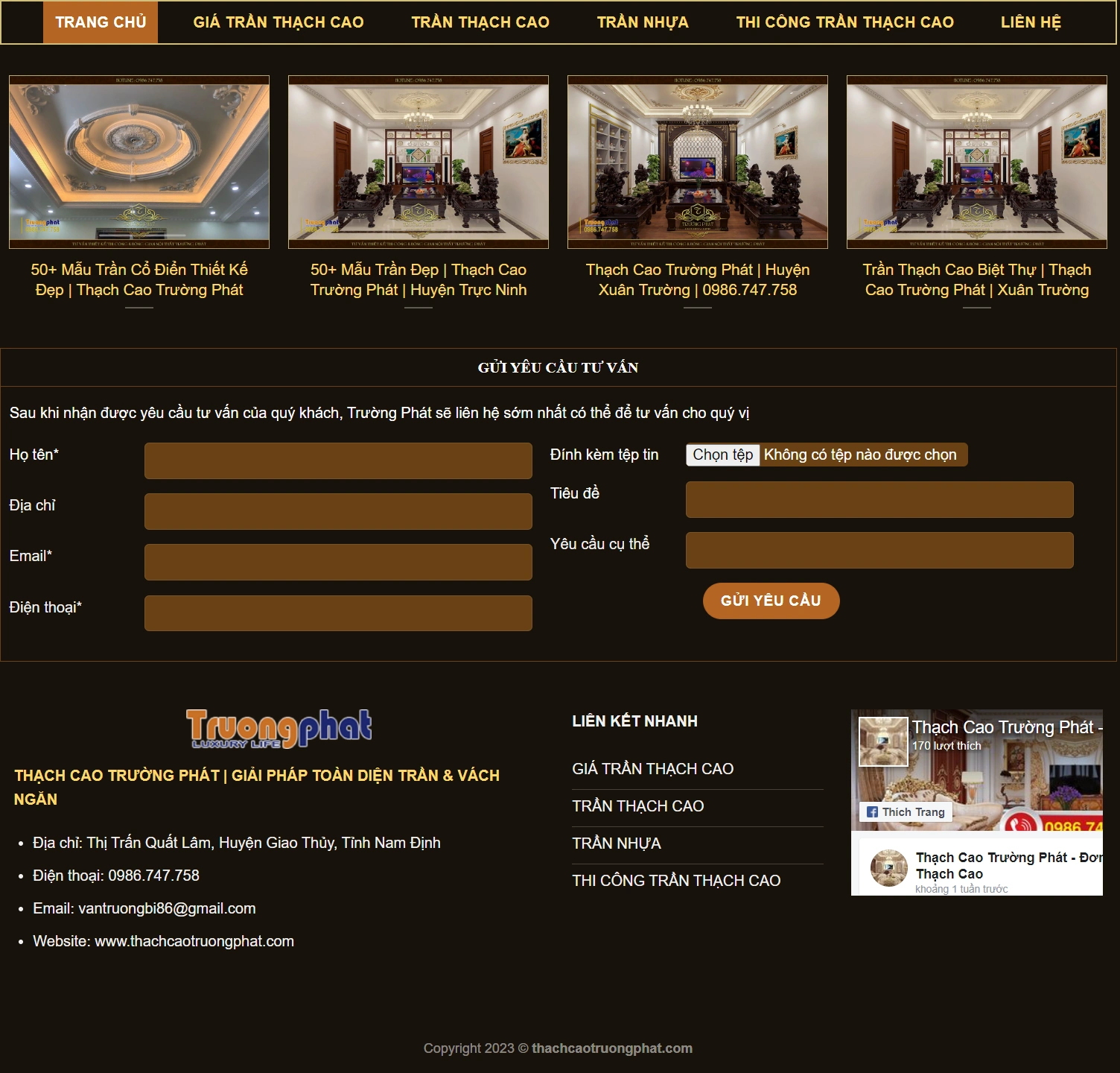 Mẫu Website Kinh Doanh Trần Thạch Cao - ảnh 4