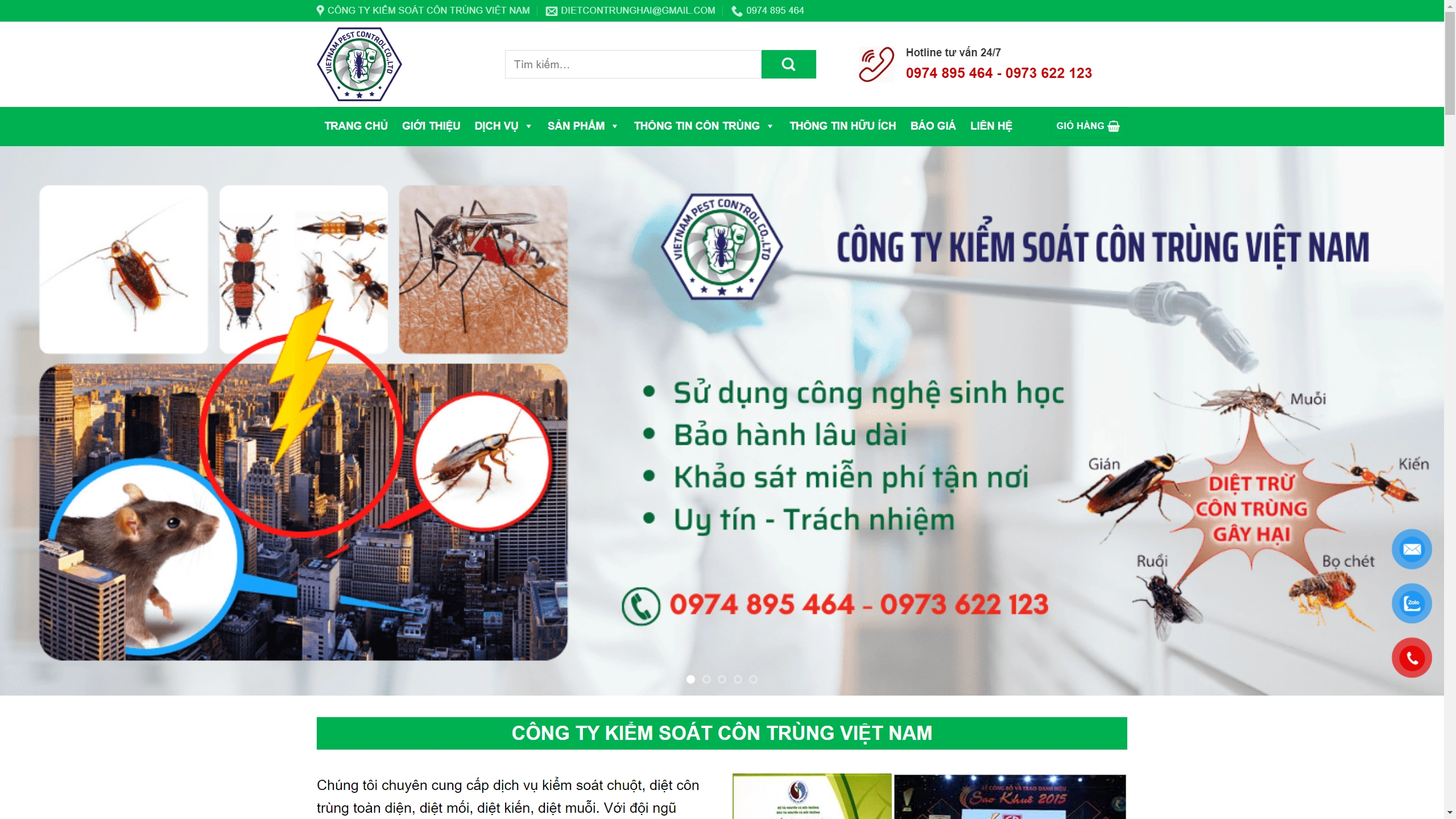 Mẫu Giao Diện Website Bán Thuốc Khử Côn Trùng