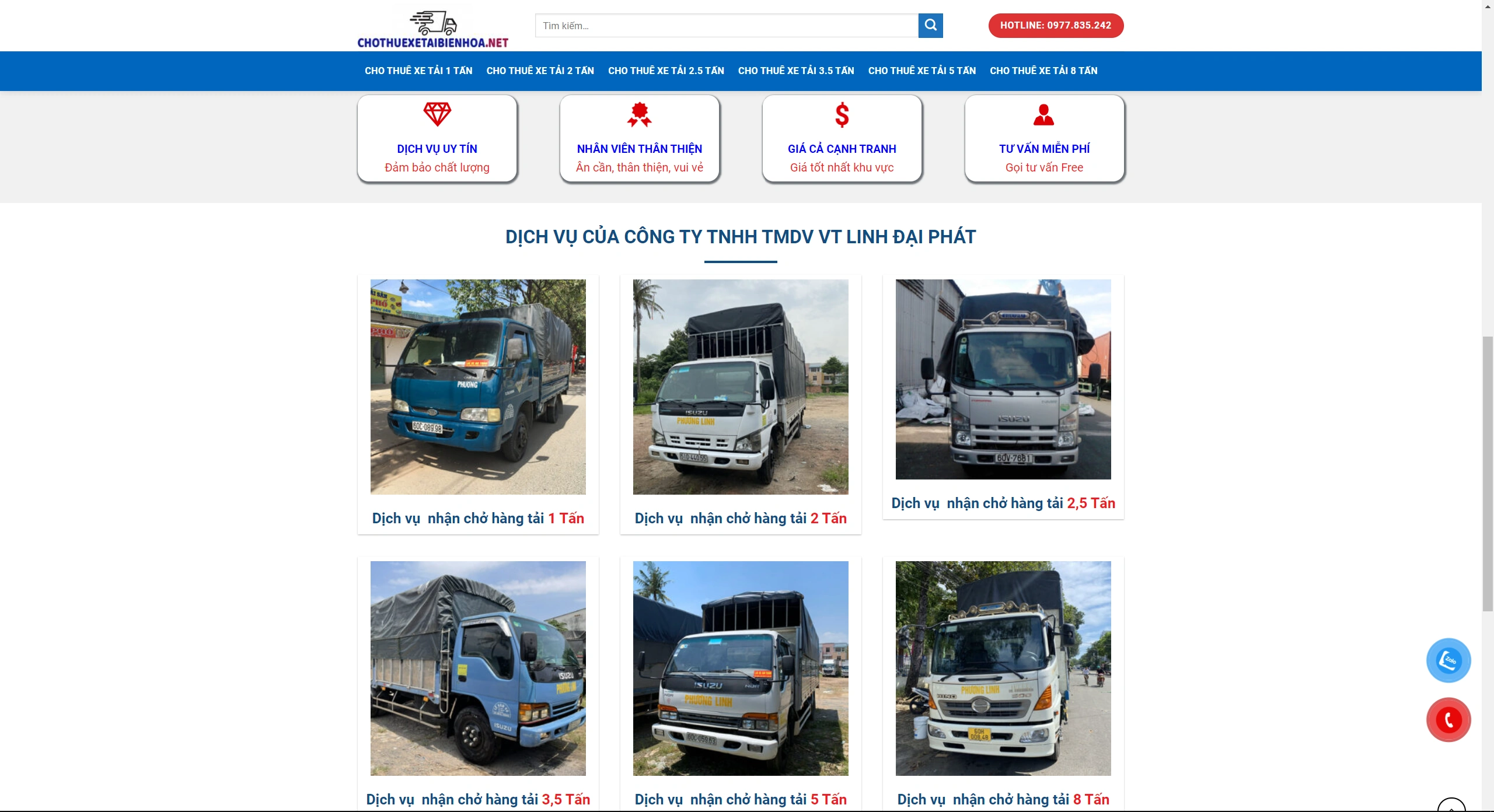Mẫu giao diện Flatsome website Vận Tải Chở Hàng