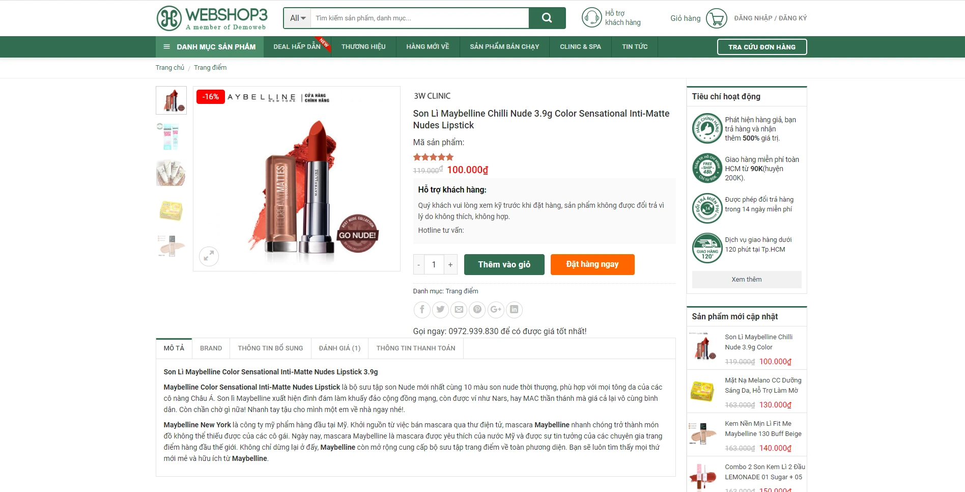 Mẫu Website Shop Mỹ Phẩm Chuẩn Seo - ảnh 3