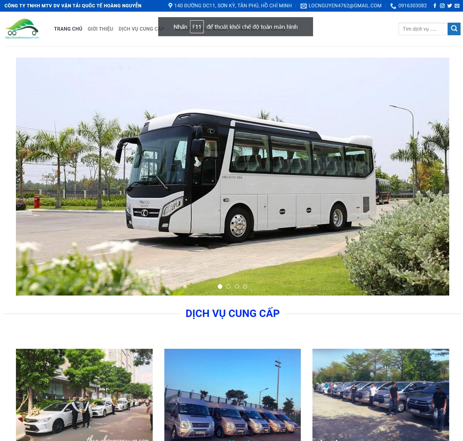 Mẫu giao diện Flatsome Website Xe Khách - Xe Tải
