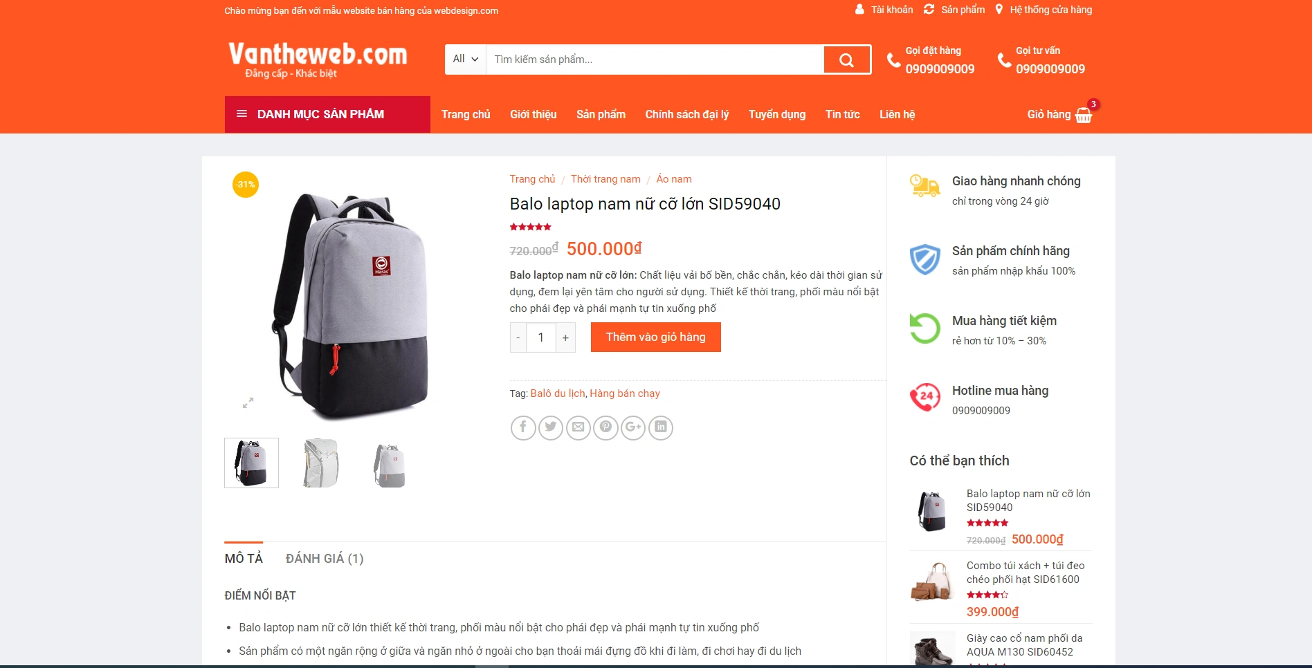 Mẫu Website Shop Thời Trang Chuẩn Seo - ảnh 4
