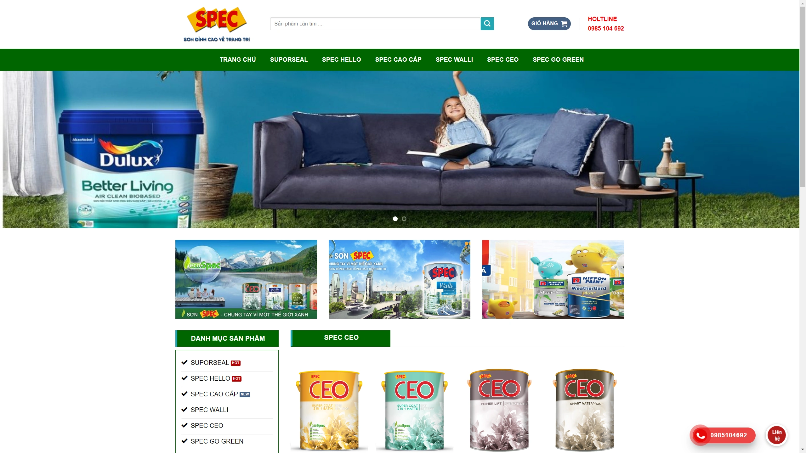 Mẫu Giao Diện Sơn SPEC Cao Cấp