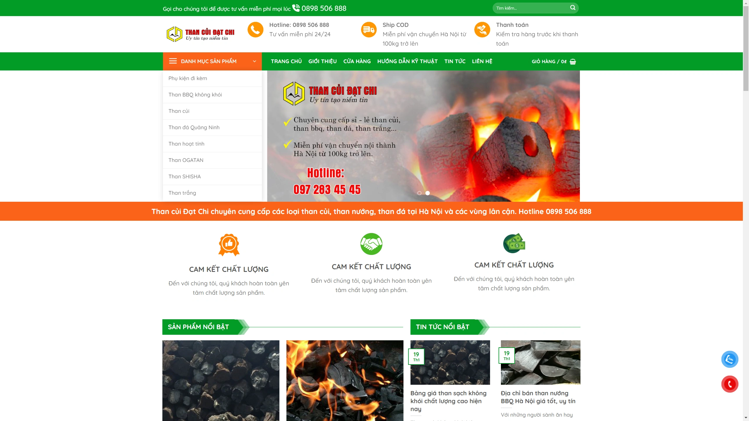 Mẫu Website Giao Diện Bán Than Củi