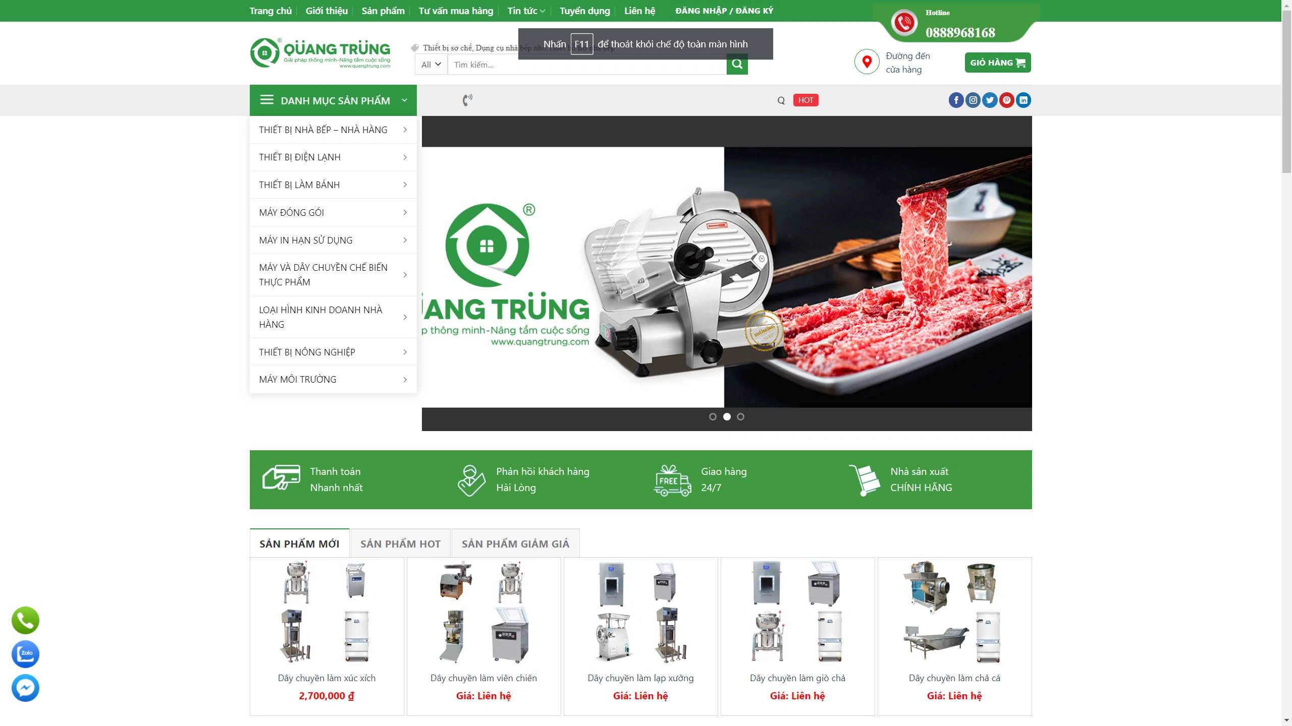 Mẫu Giao Diện Website Siêu Thị Máy Thực Phẩm