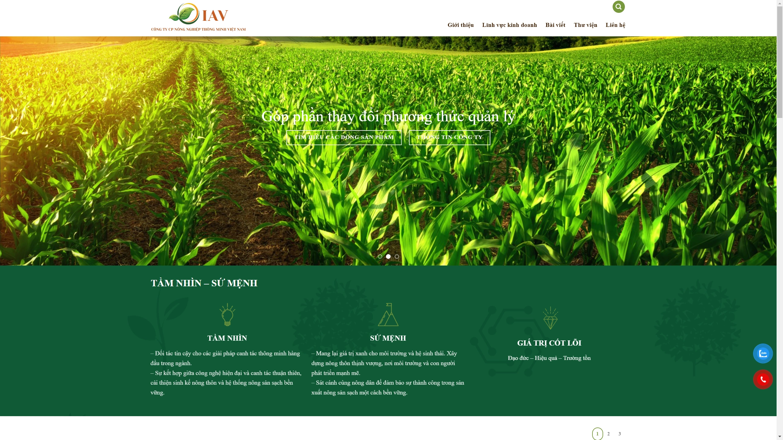 Mẫu Giao Diện Website Sản Xuất Hạt Giống Nông Nghiệp