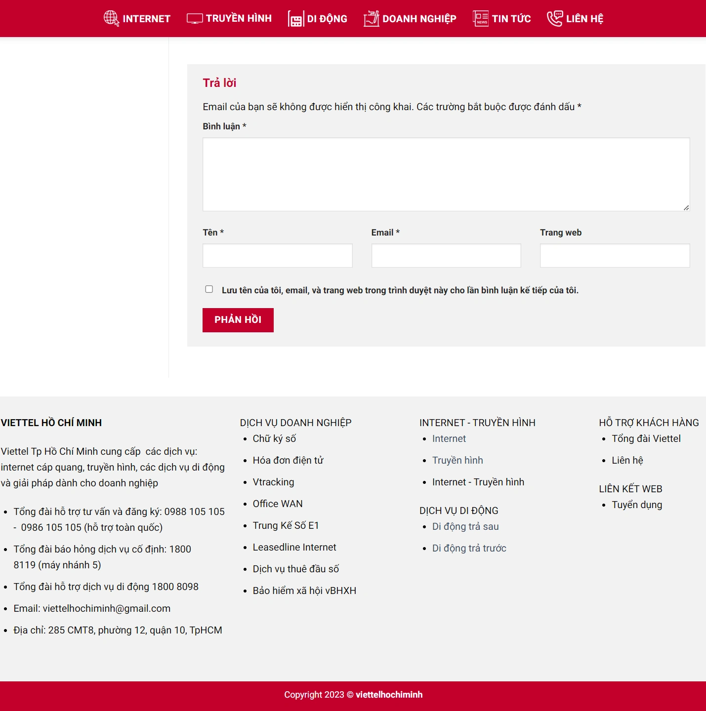 Mẫu Website Kinh Doanh Dịch Vụ Truyền Hình - ảnh 3
