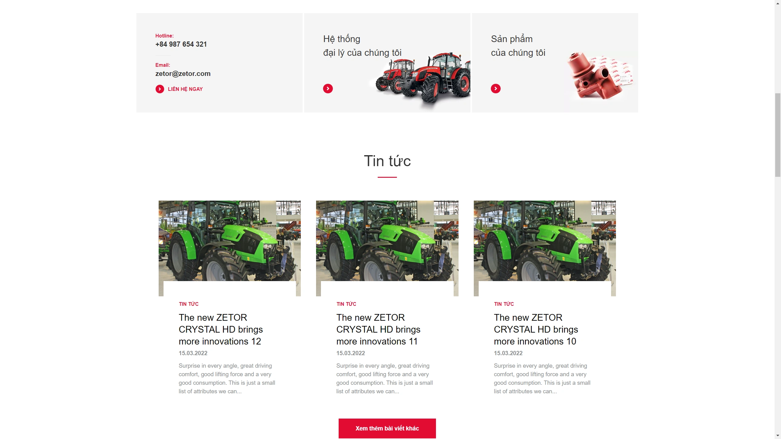 Mẫu Giao Diện Website Kinh Doanh Máy Kéo - ảnh 2