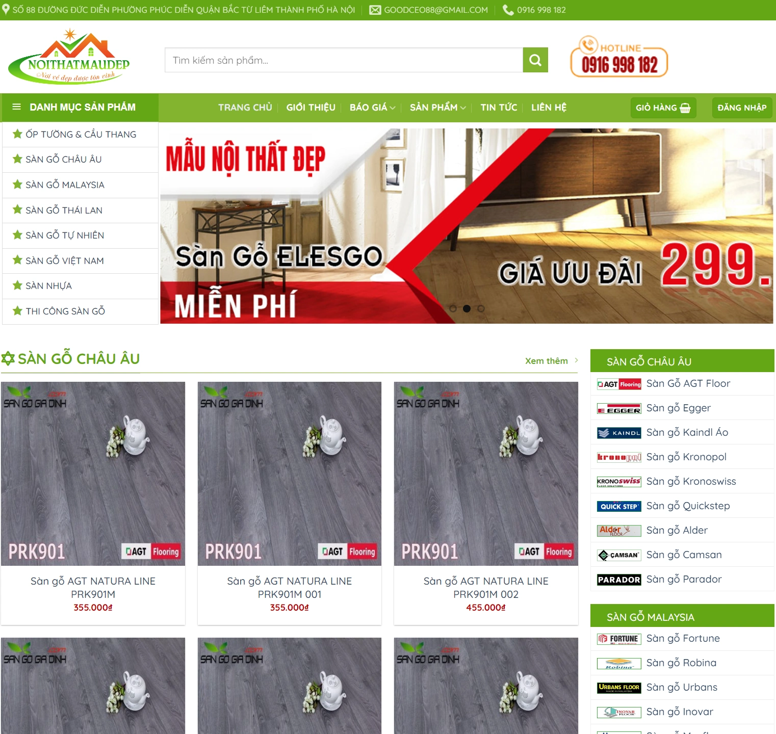 Mẫu Website Sàn Gỗ Chuẩn SEO