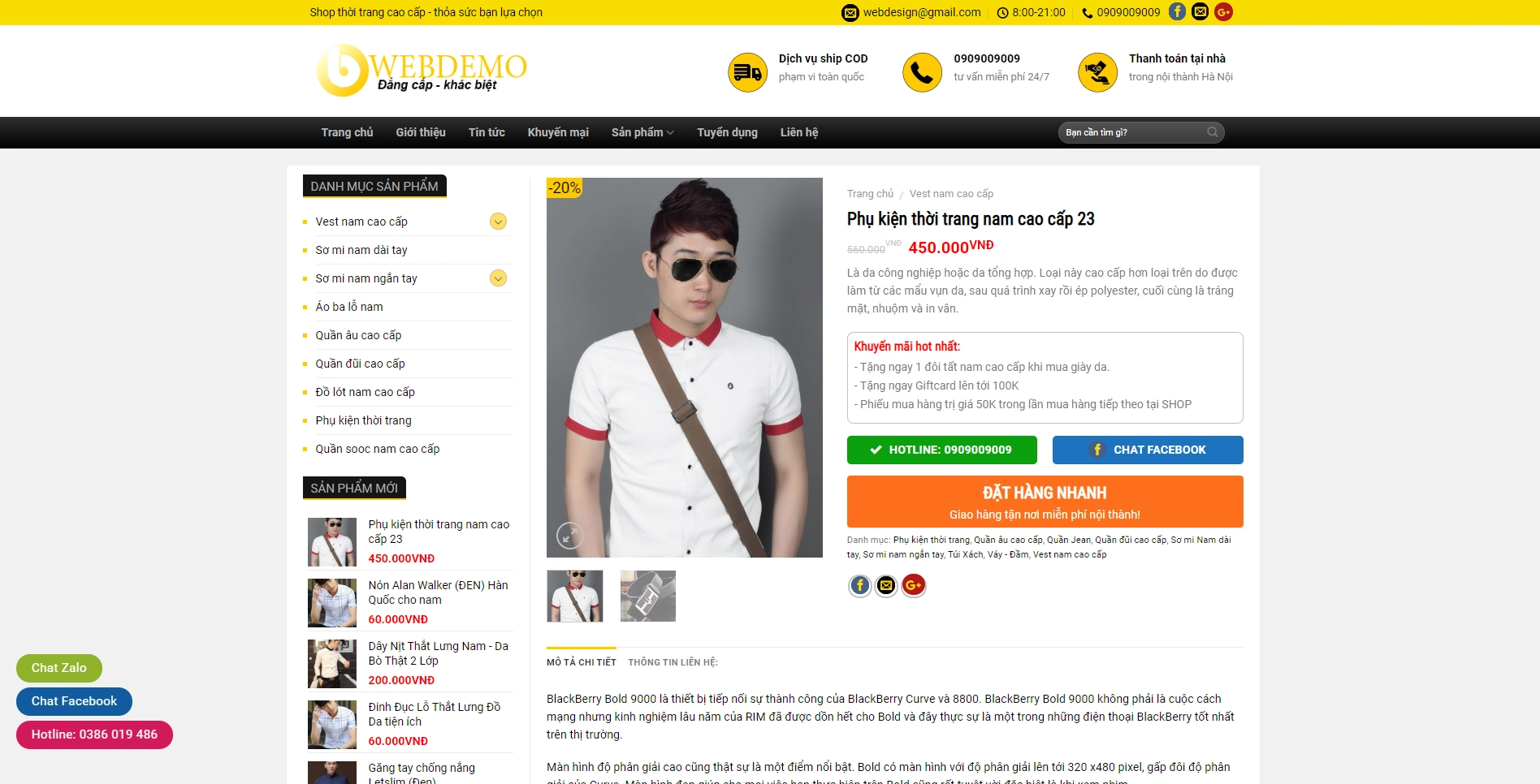 Mẫu Website Thời Trang Nam Chuẩn Seo - ảnh 3