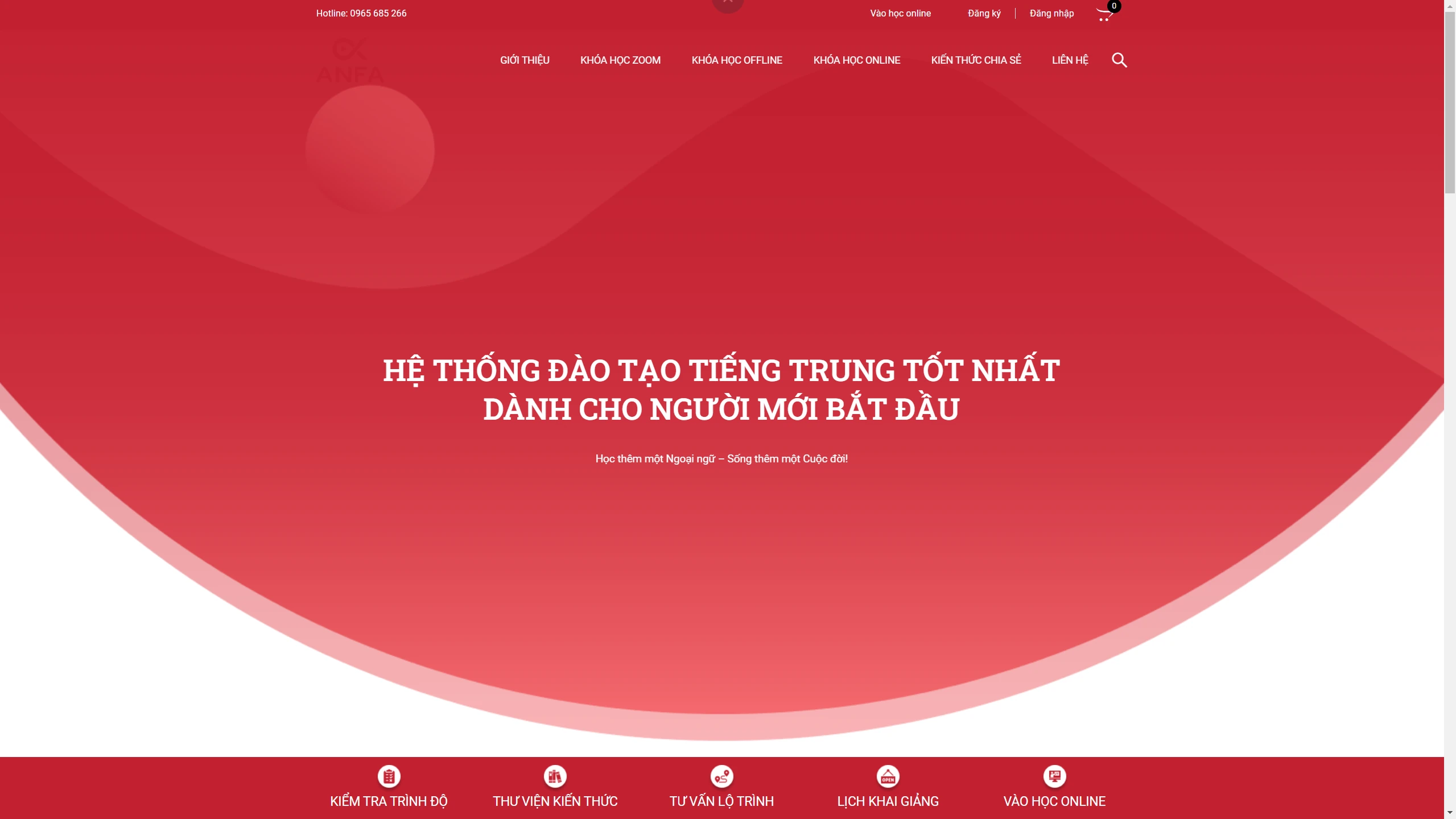 Mẫu Giao Diện Website Khoá Học Tiếng Trung