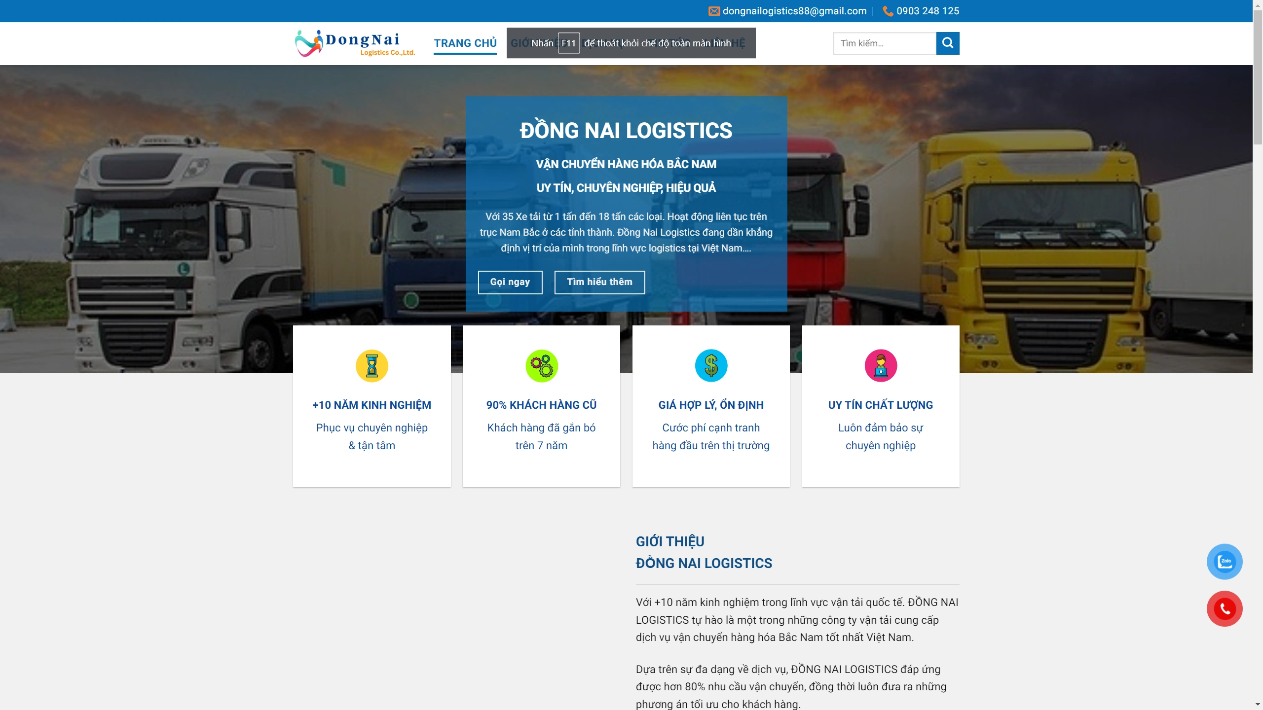 Mẫu giao diện Flatsome website Vận Chuyển Hàng Hoá