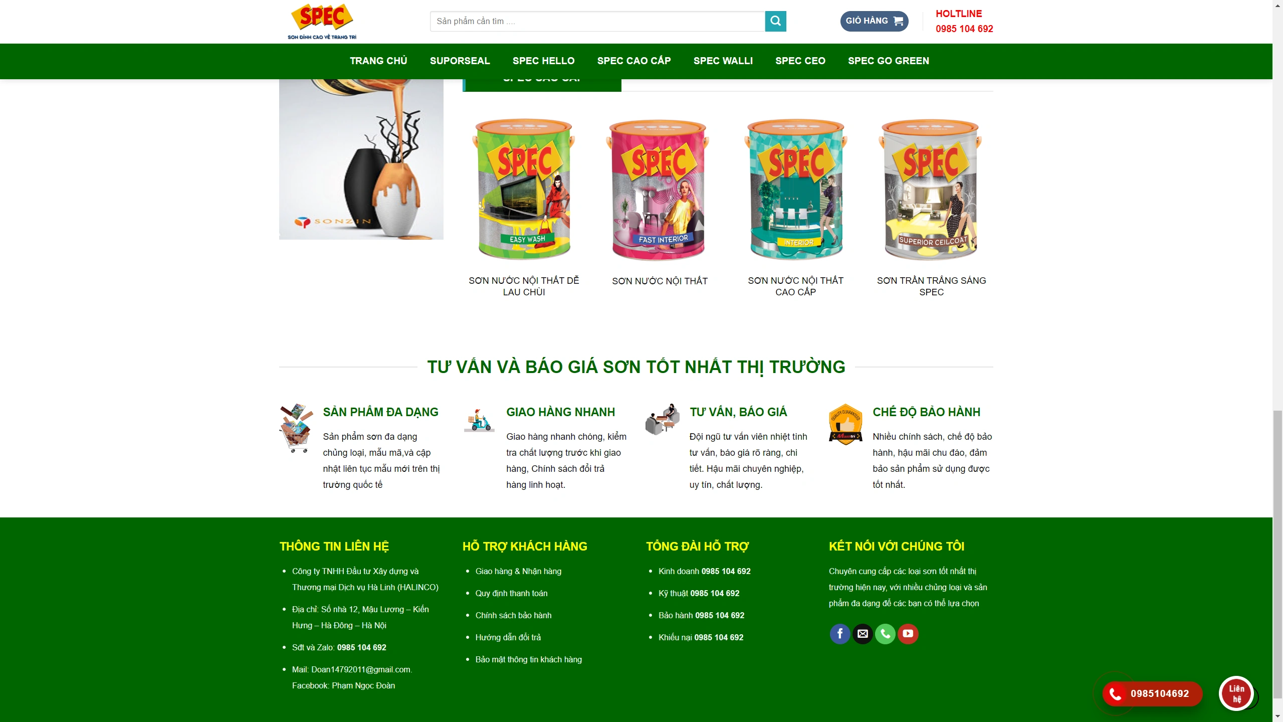 Mẫu Website Sơn Spec Cao Cấp Chuẩn Seo - ảnh 4