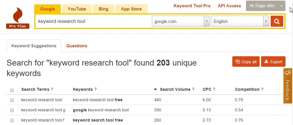 KeyWord tool IO | Ứng dụng nghiên cứu từ khóa làm SEO và Youtube