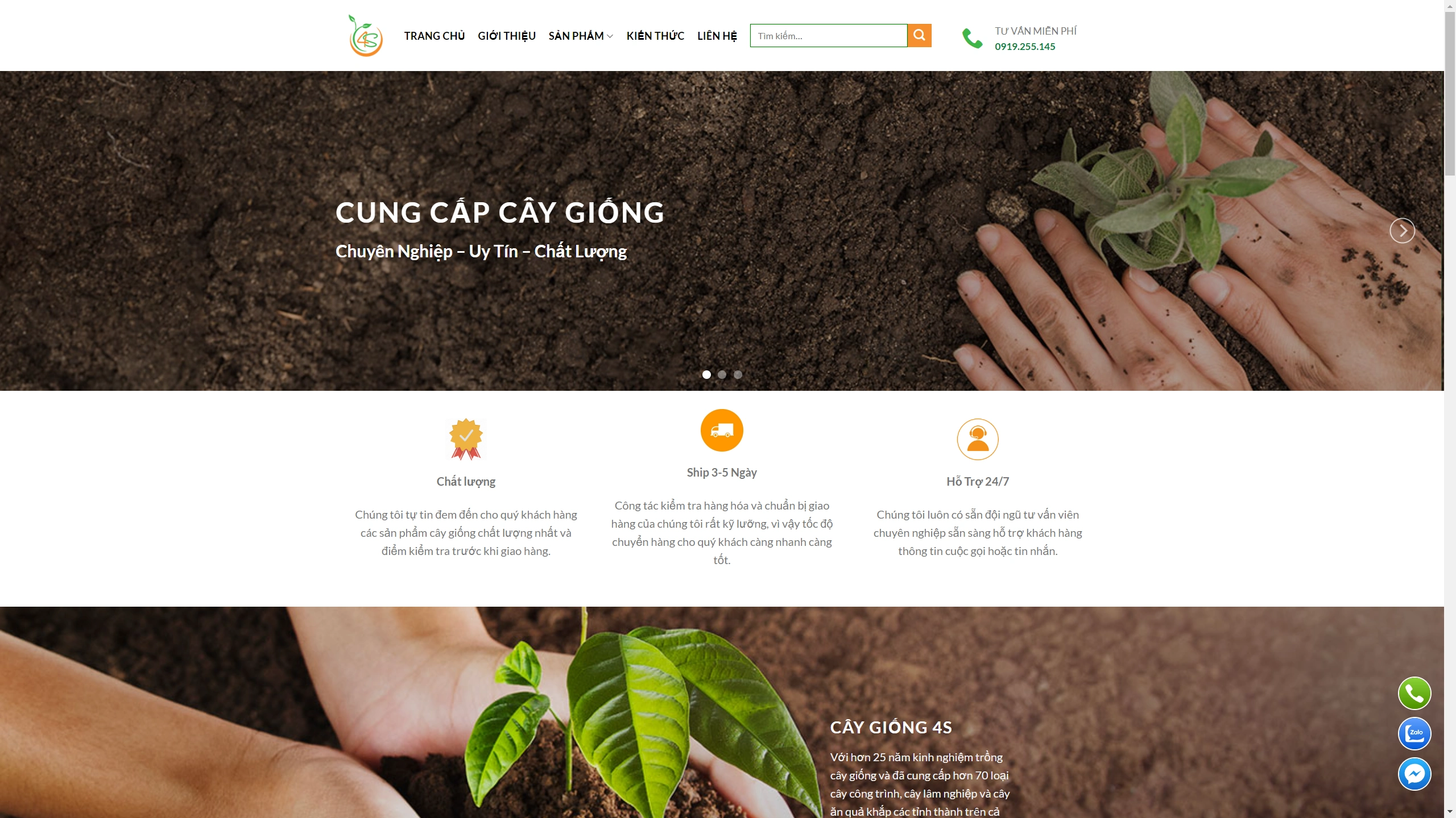 Mẫu Giao Diện Website Cây Giống Chuẩn SEO