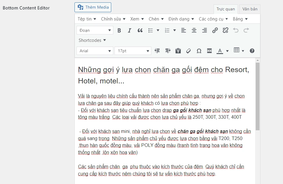 Plugin Tạo Trình Soạn Thảo Danh Mục Woocommerce