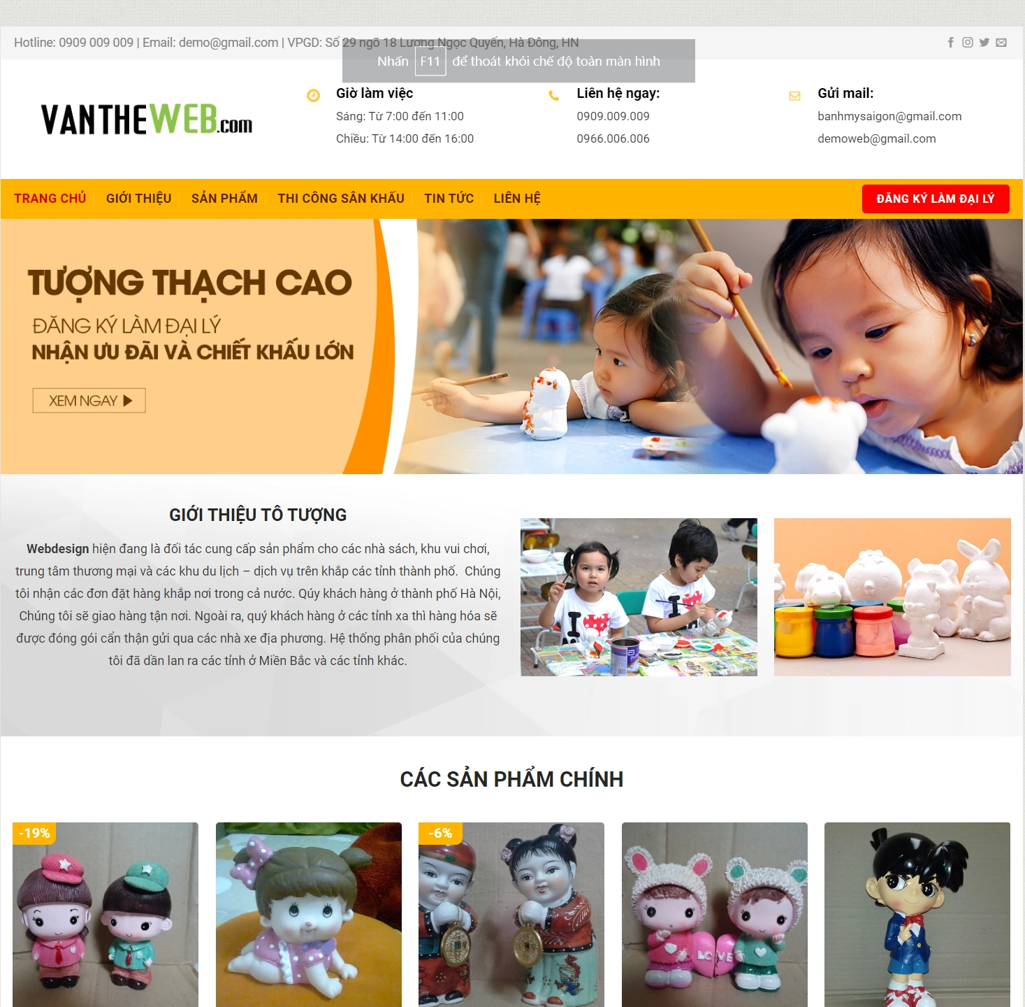 Mẫu Giao Diện Tượng Thạch Cao Chuẩn SEO