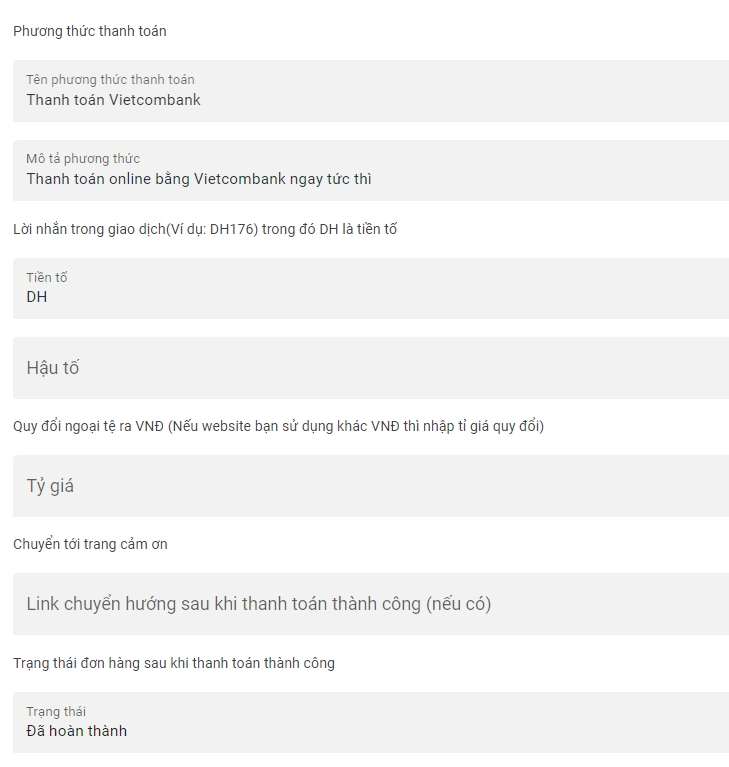Plugin Thanh Toán Tự Động Vietcombank Wordpress Trên Woocommerce - ảnh 3