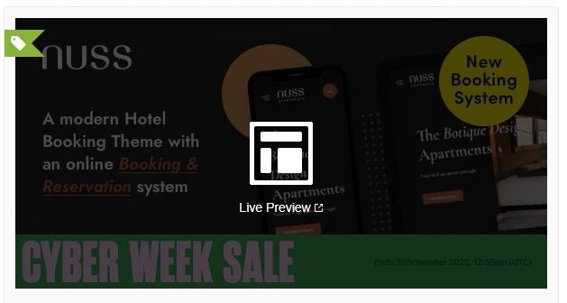 Nuss - Hotel Booking WordPress - Theme đặt phòng booking tốt nhất hiện nay