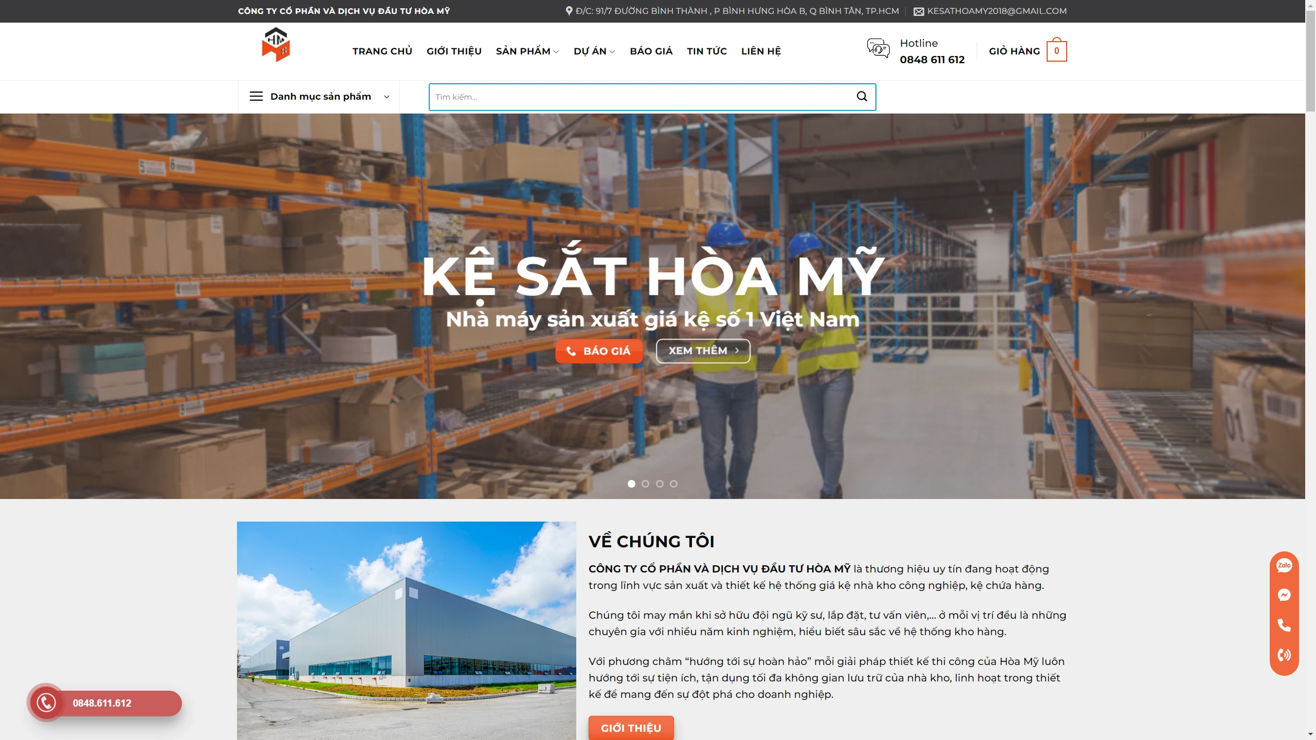 Mẫu Website Giao Diện Thiết Kế Kệ Sắt