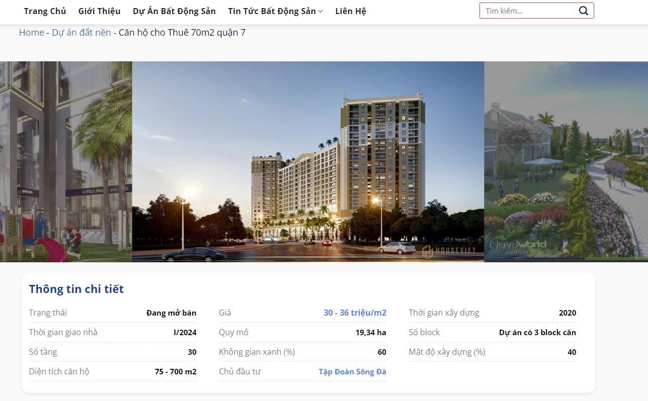 Mẫu Website Bất Động Sản Dự Án Văn Thế Web - ảnh 4