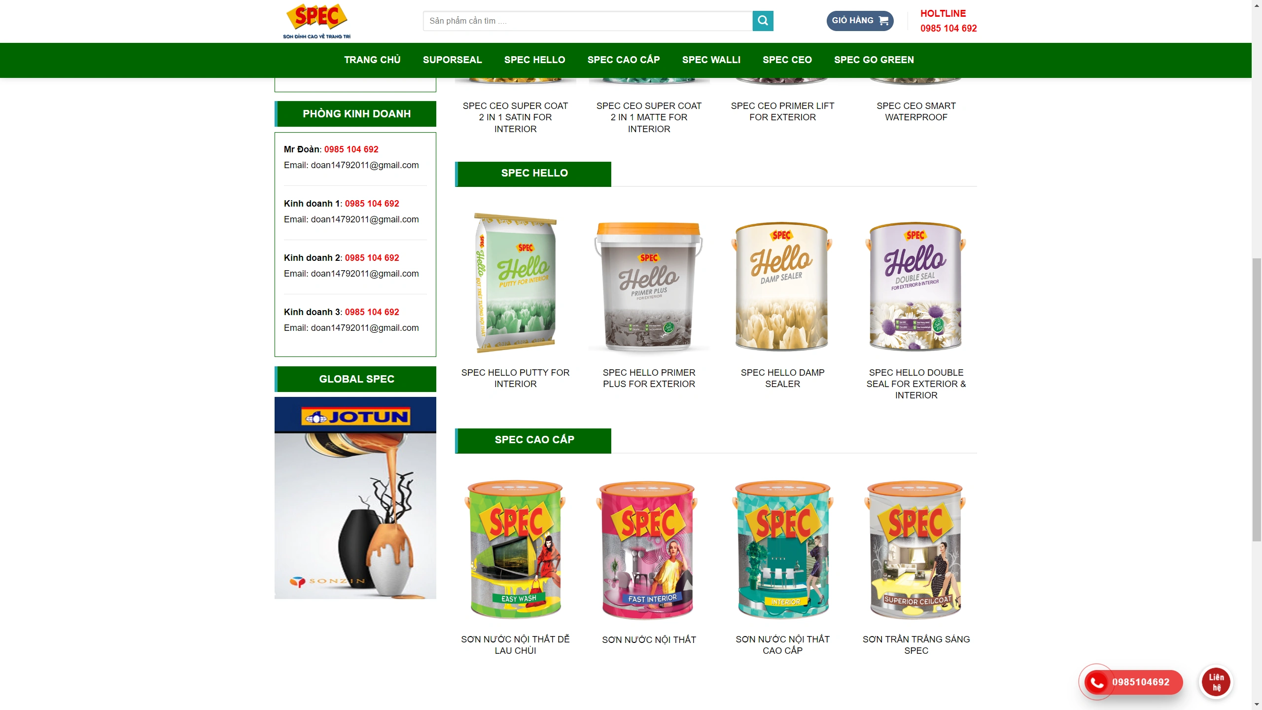 Mẫu Website Sơn Spec Cao Cấp Chuẩn Seo - ảnh 3