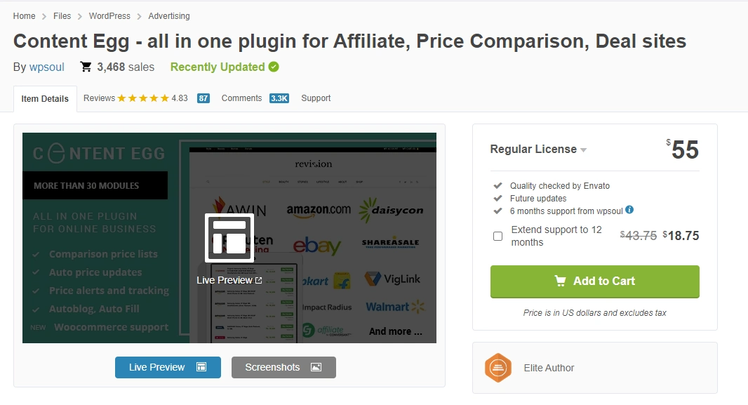 Content Egg - all in one plugin for Affiliate, Price Comparison, Deal sites