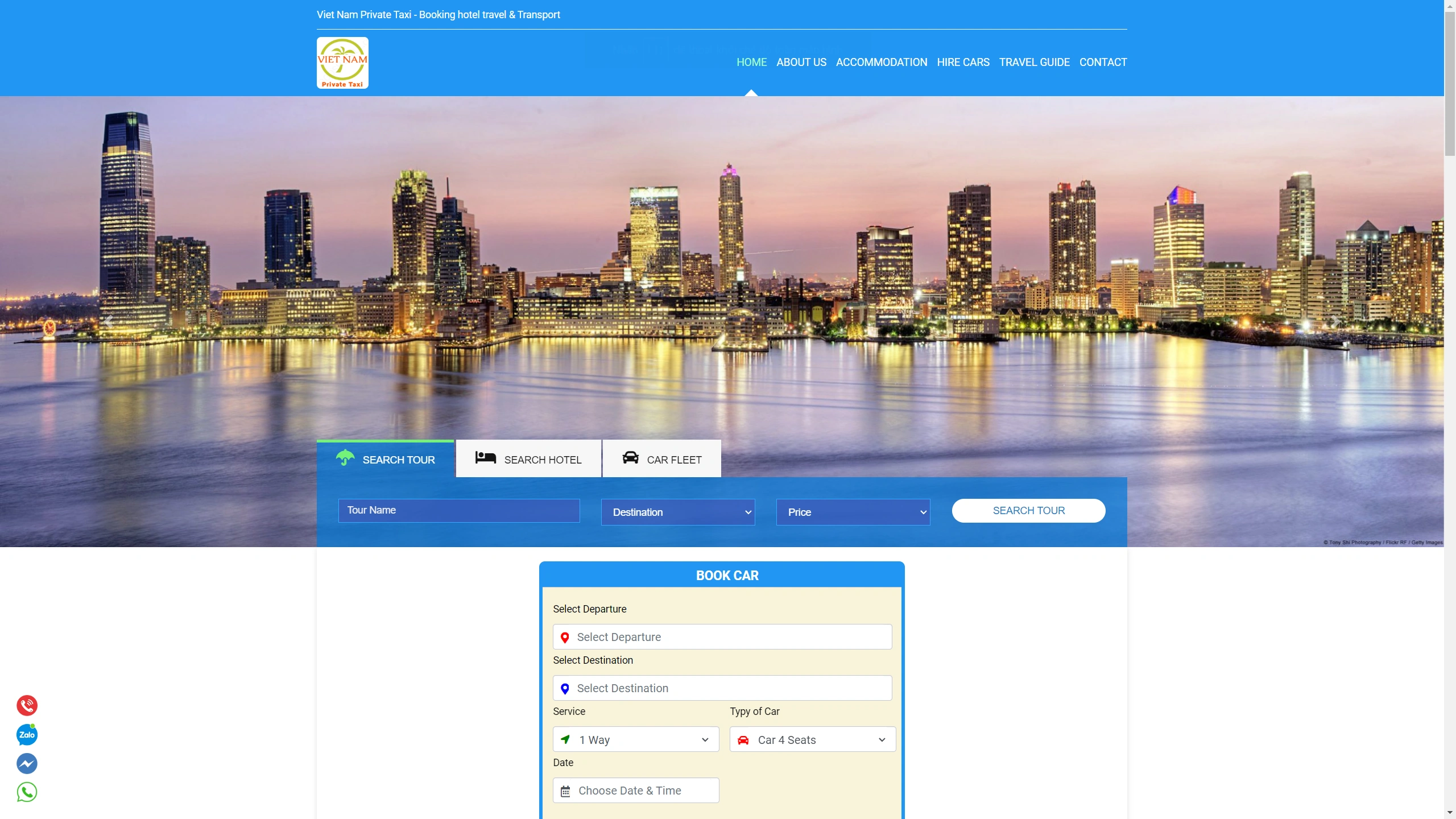 Mẫu giao diện Website Taxi Tính Phí Tự Động chuẩn SEO