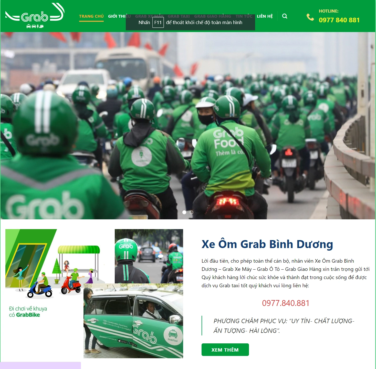 Mẫu website Grab Xe Ôm Công Nghệ Flatsome Chuẩn SEO