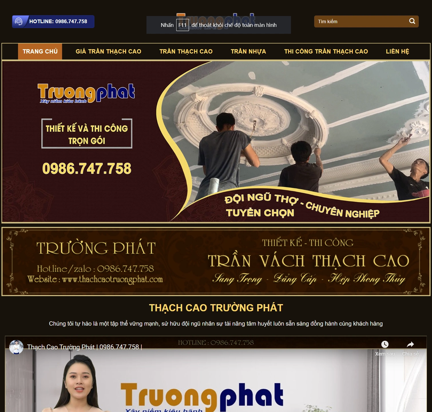 Mẫu Website Kinh Doanh Trần Thạch Cao