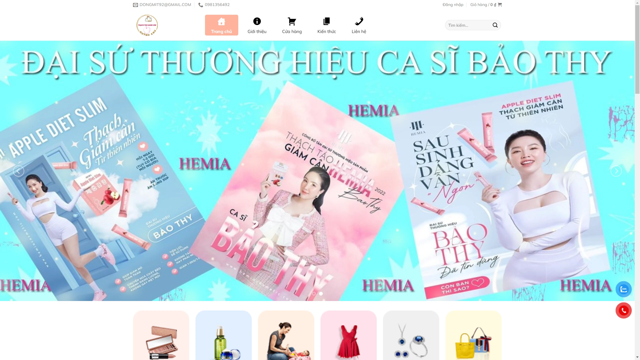 Mẫu Giao Diện Website Bán Thạch Táo  Giảm Cân