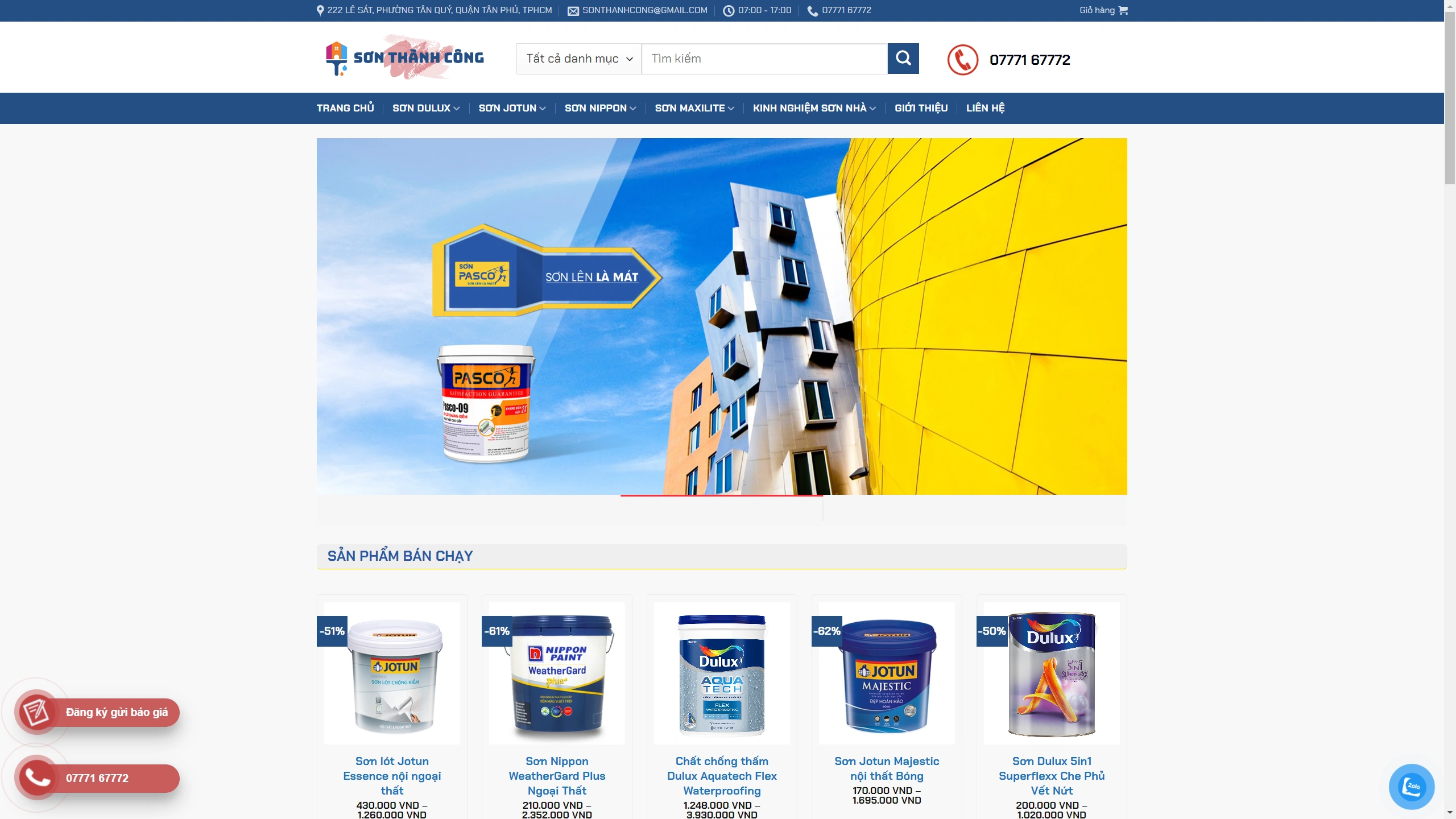 Mẫu Giao Diện Website Kinh Doanh Sơn Chuẩn SEO