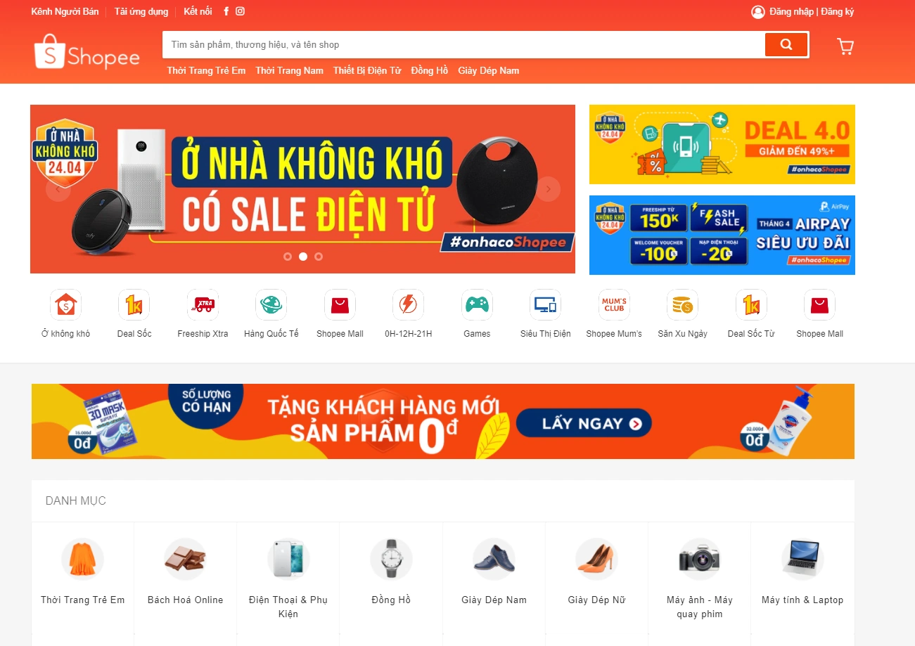 Mẫu website shopee