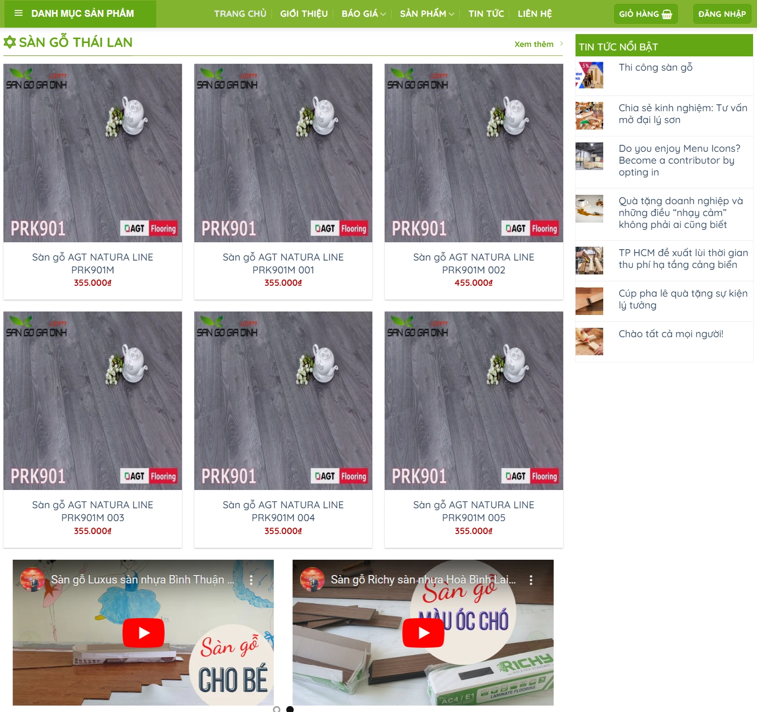 Mẫu Website Sàn Gỗ Chuẩn Seo - ảnh 3