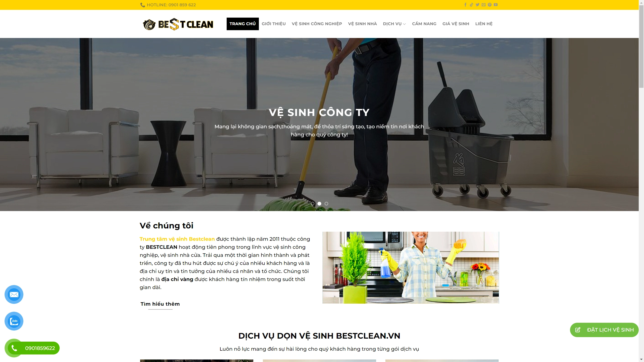 Mẫu Giao Diện Website Dọn Dẹp Vệ Sinh