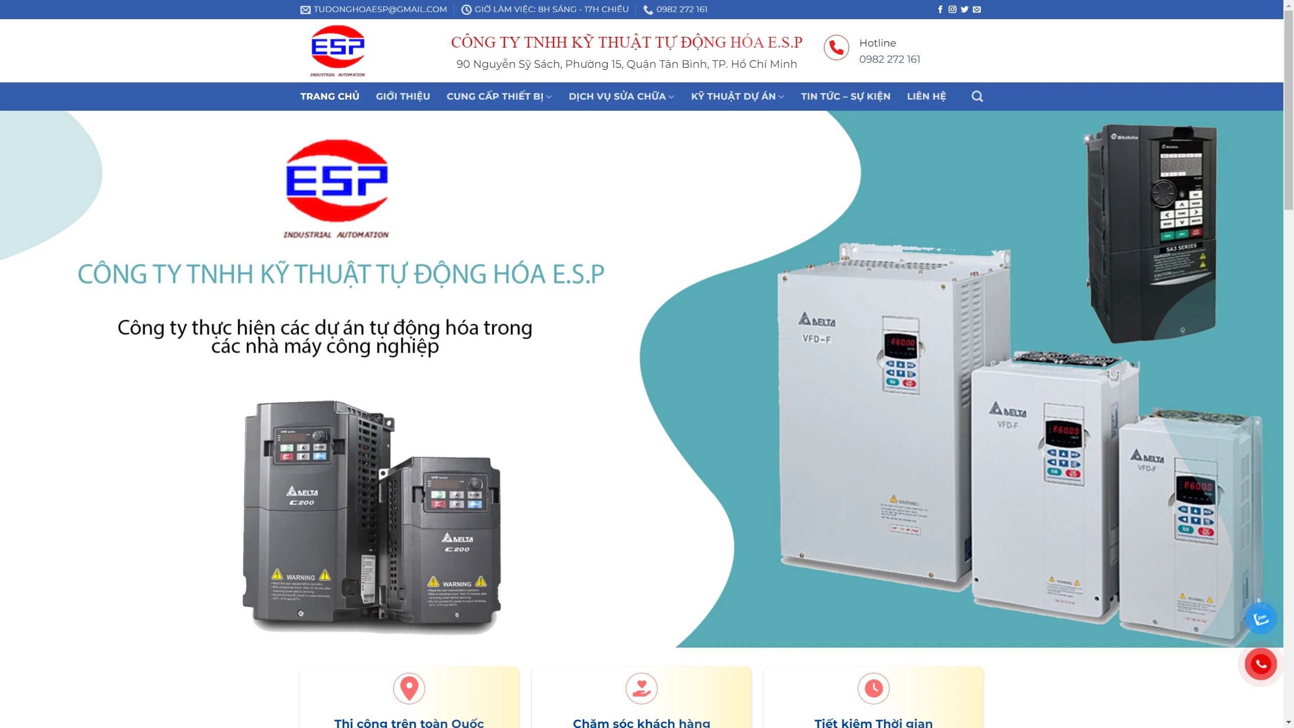 Mẫu Website Giao Diện Sản Phẩm Tự Động Hoá