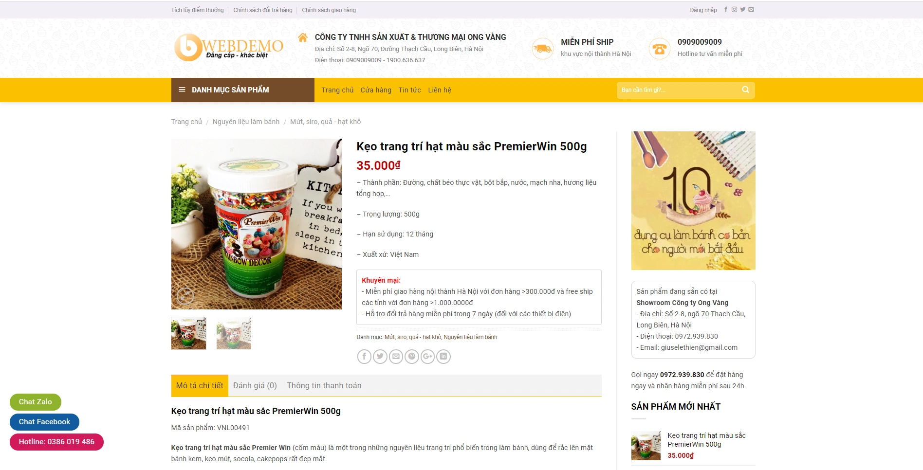 Mẫu Website Cake | Bánh Kẹo Chuẩn Seo - ảnh 4