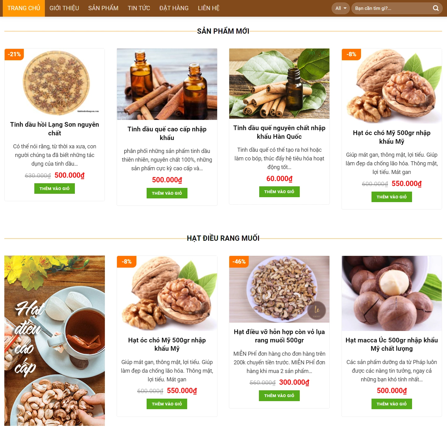 Mẫu Giao Diện Website Bán Hạt Điều - ảnh 4