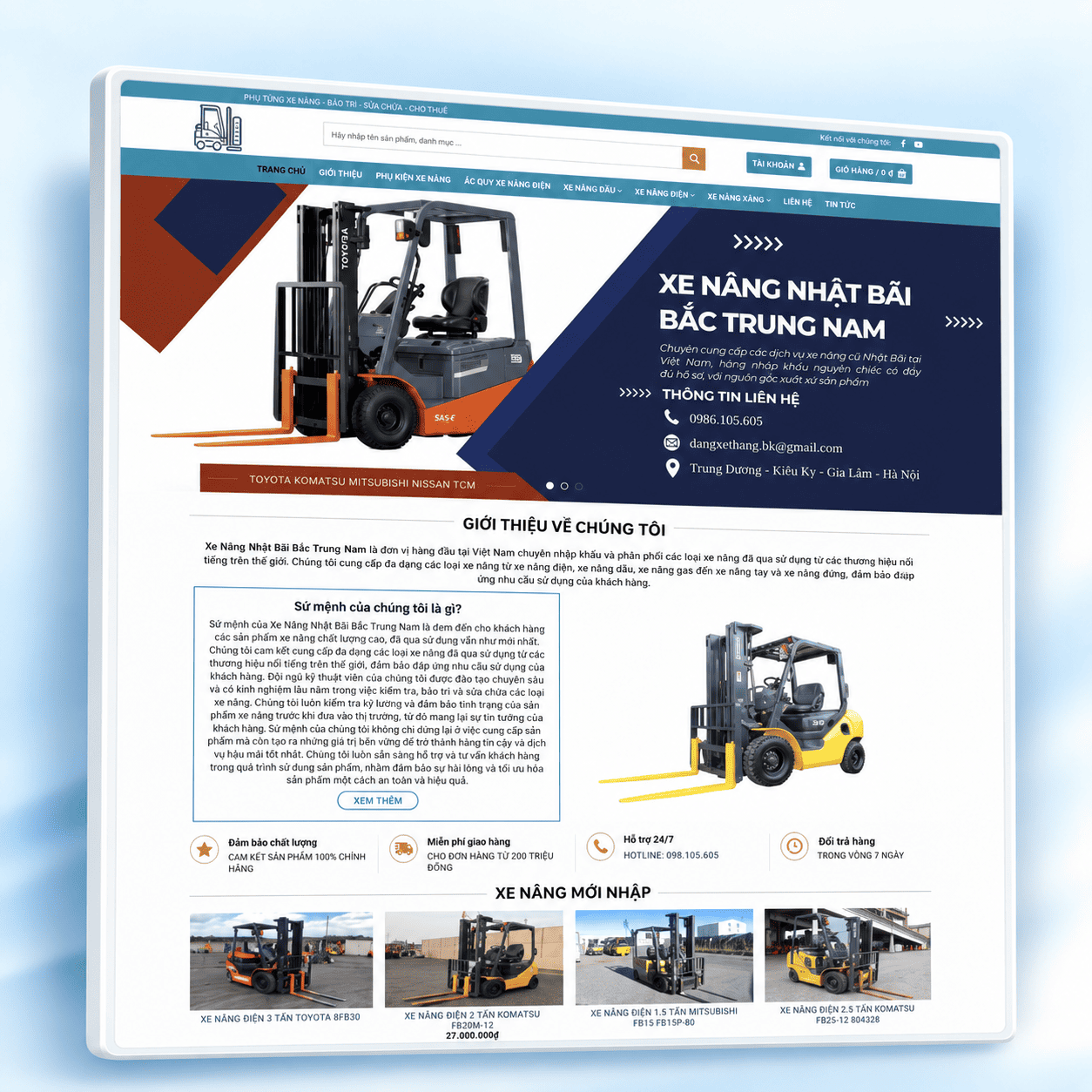 Mẫu Website Bán Xe Nâng Chuẩn SEO