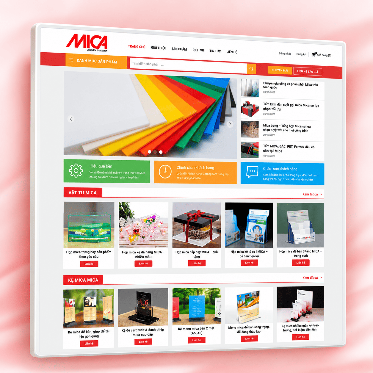 Mẫu Website Mica | Nhựa Chuẩn SEO
