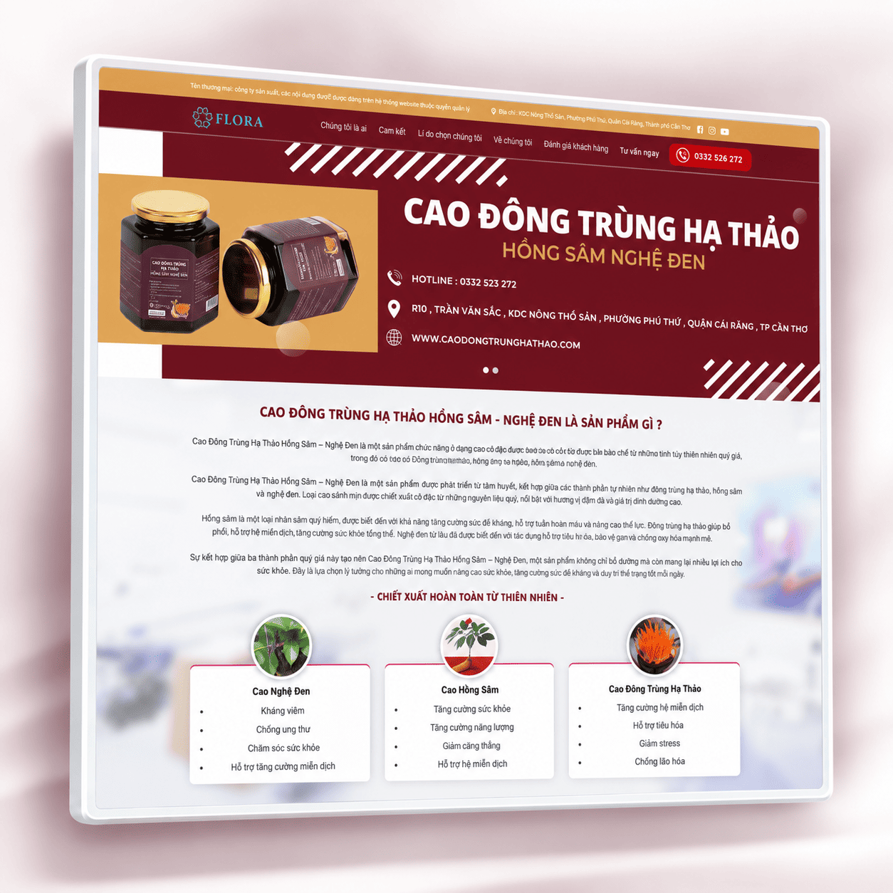 Mẫu Website Cao Đông Trùng Hạ Thảo Chuẩn SEO