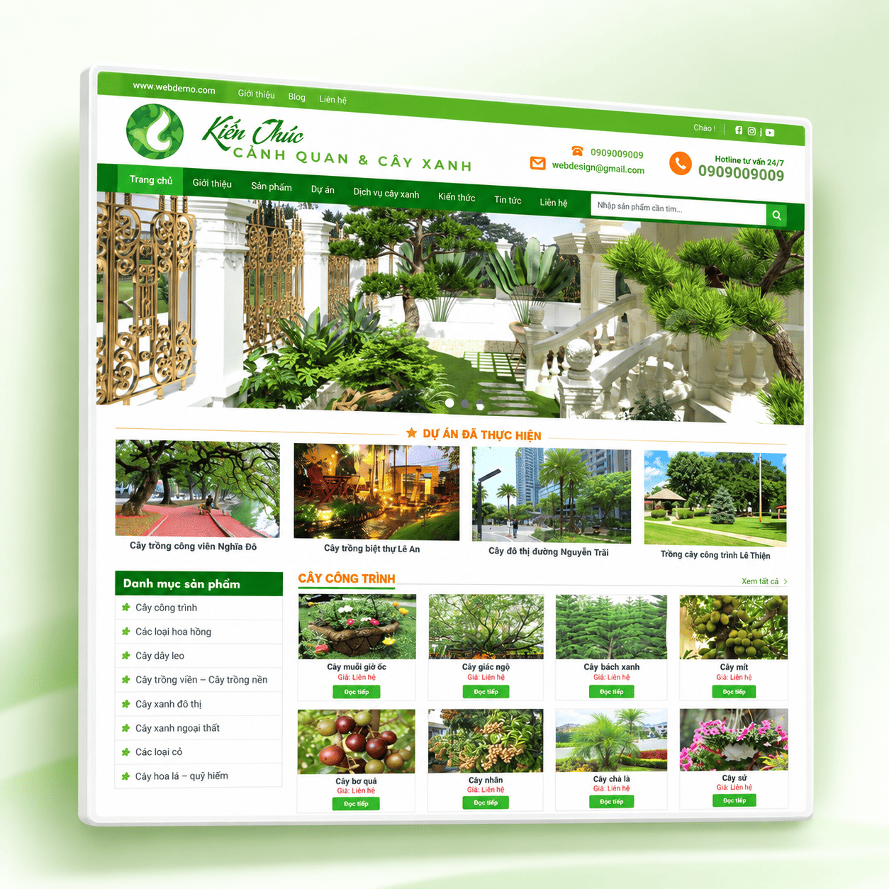 Mẫu Website Cây Xanh Chuẩn SEO
