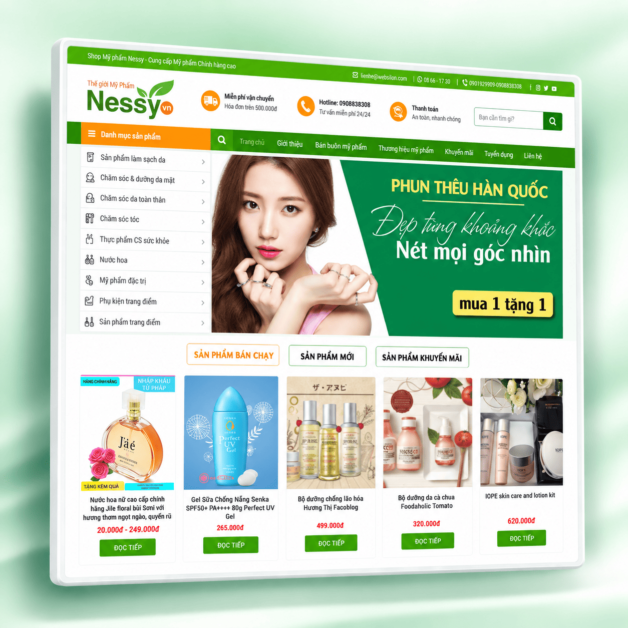 Mẫu Website Shop Mỹ Phẩm 1 Chuẩn SEO