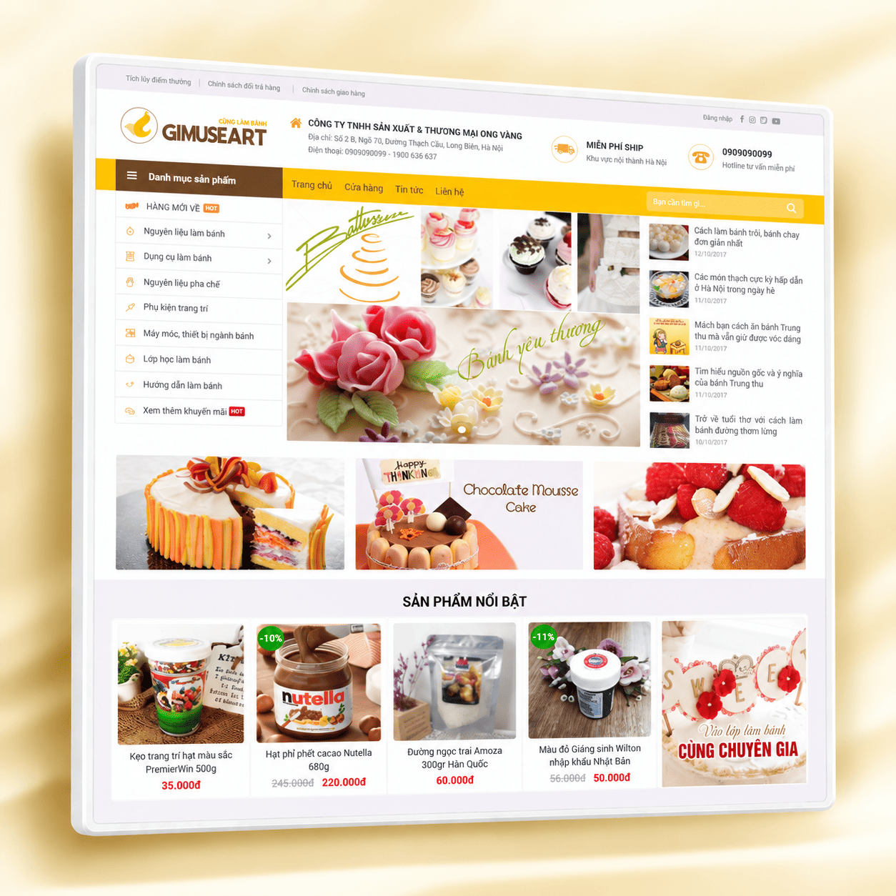Mẫu Website Cake | Bánh Kẹo Chuẩn SEO