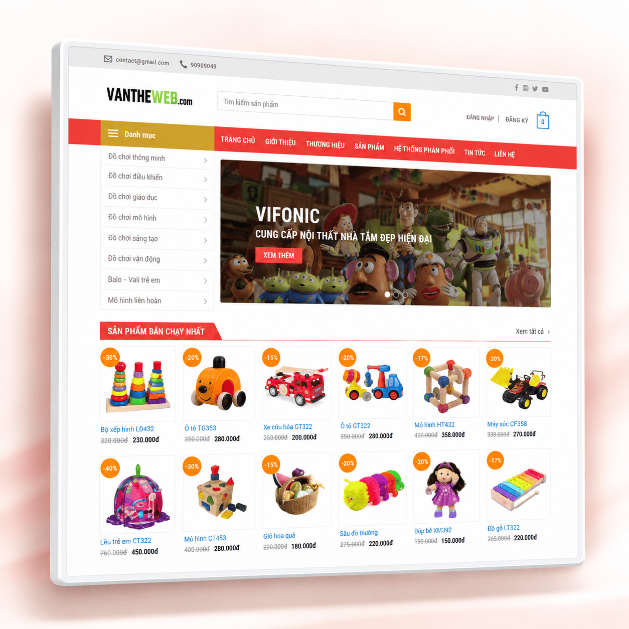 Mẫu Website Đồ Chơi Trẻ Em Chuẩn SEO