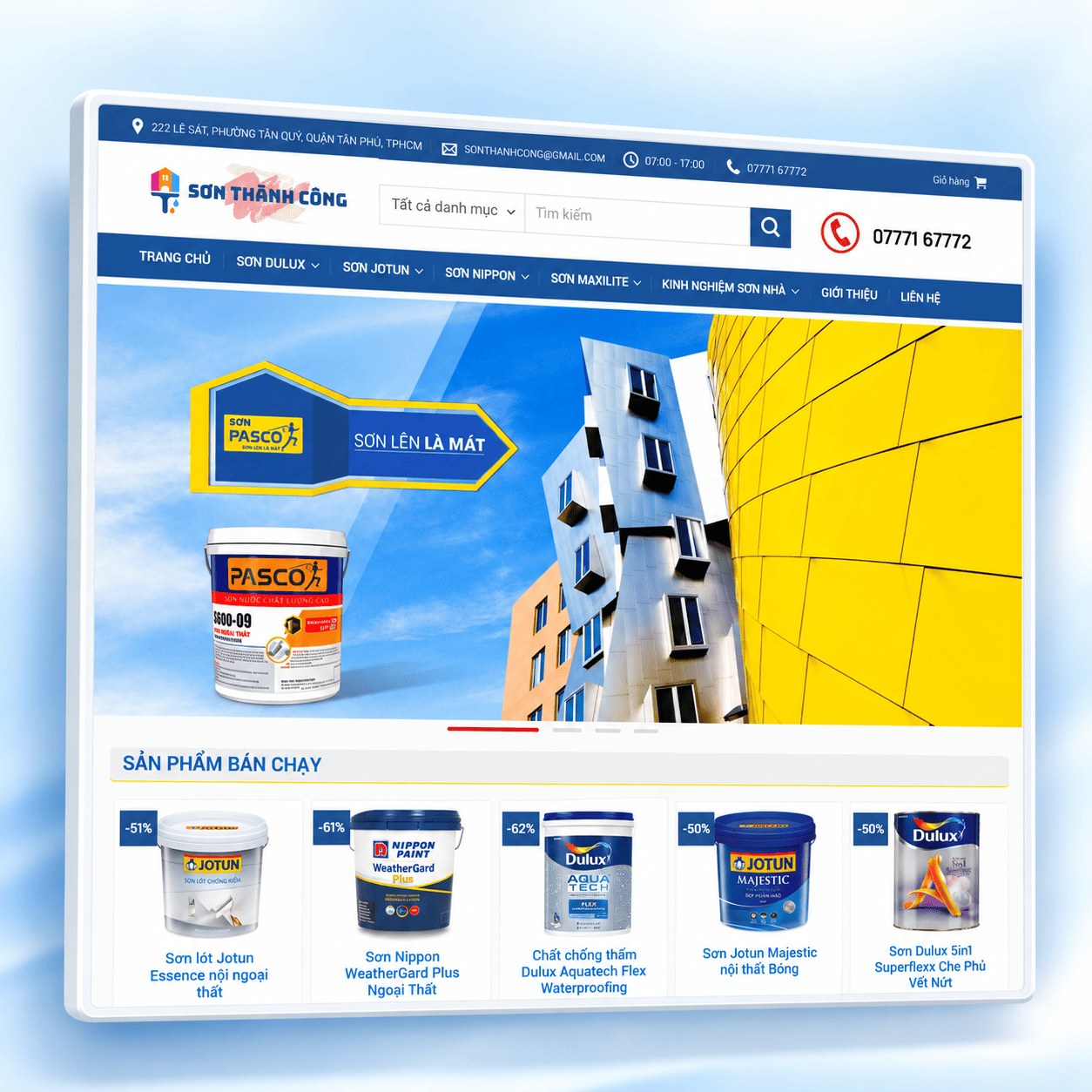 Mẫu Website Kinh Doanh Sơn Chuẩn SEO